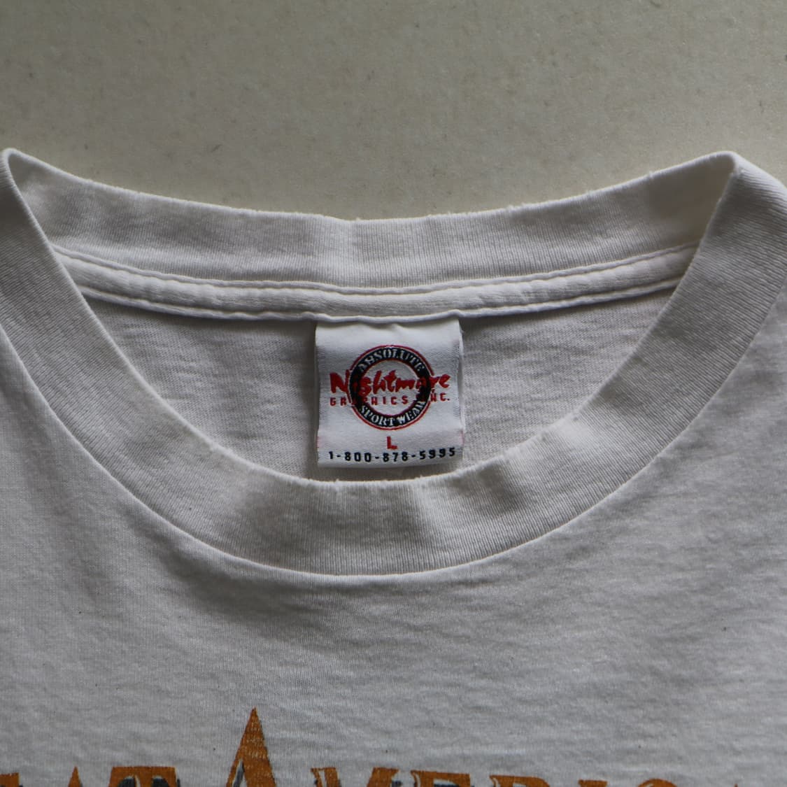 90s MADE IN USA 싱글스티치 빈티지 성조기 티셔츠 L 상품이미지3