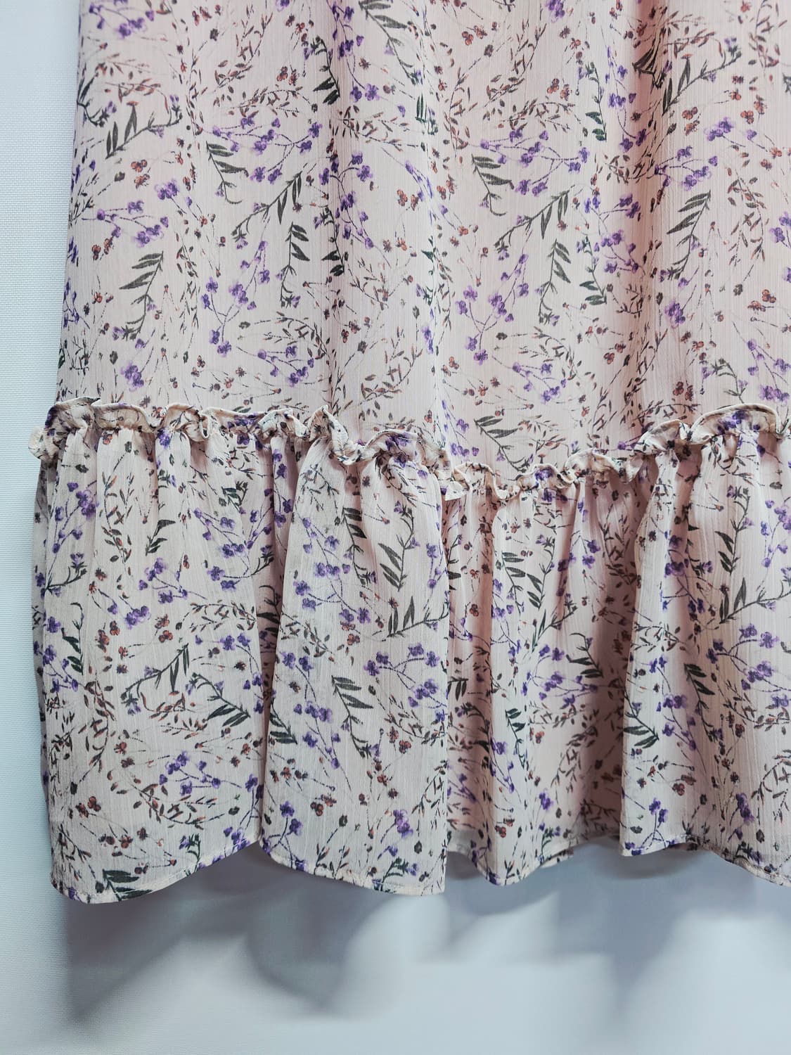 케네스레이디 쉬폰 플라워 원피스 핑크 프릴 상품이미지4