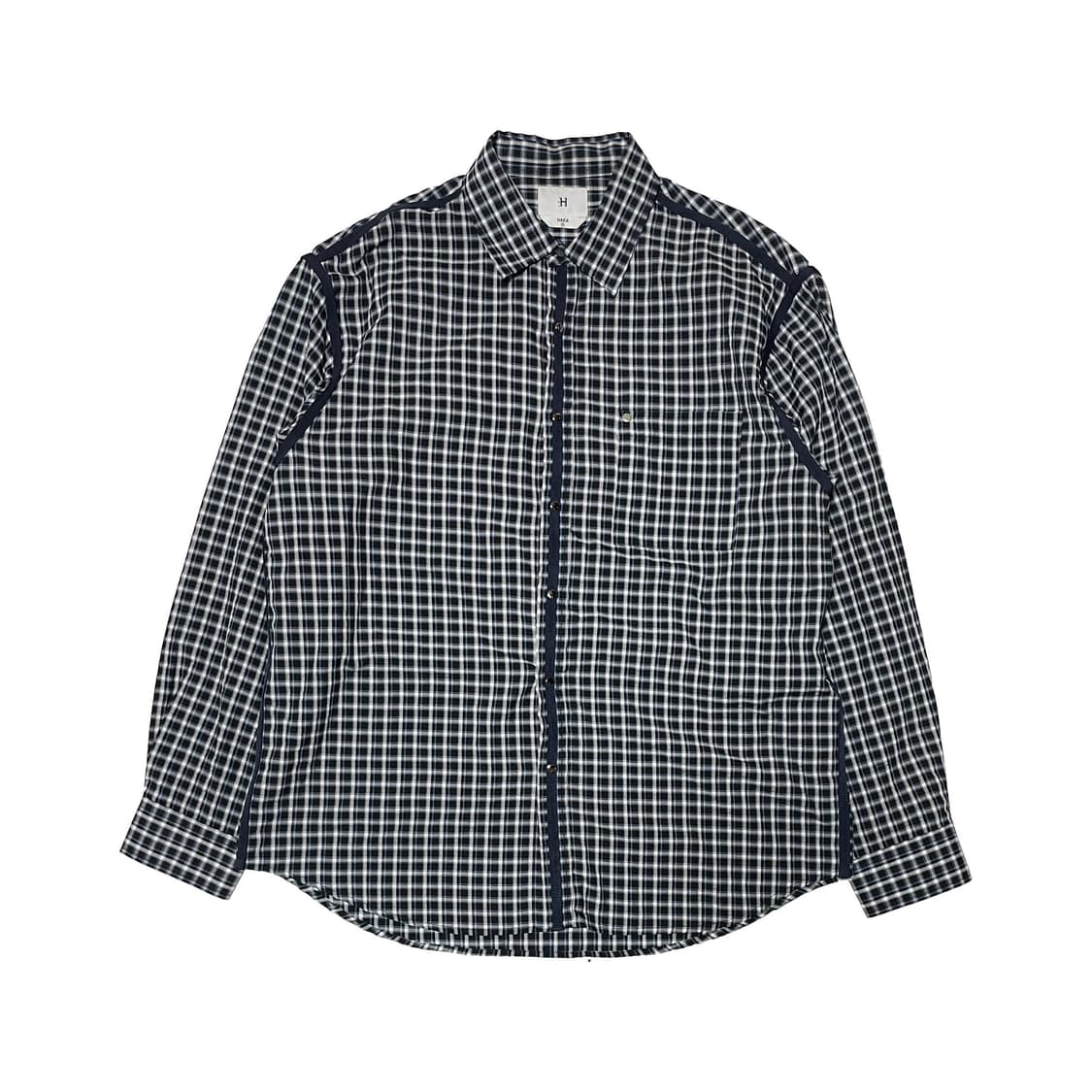 Hae.a 헤아 블루 체크 스냅 셔츠 상품이미지1