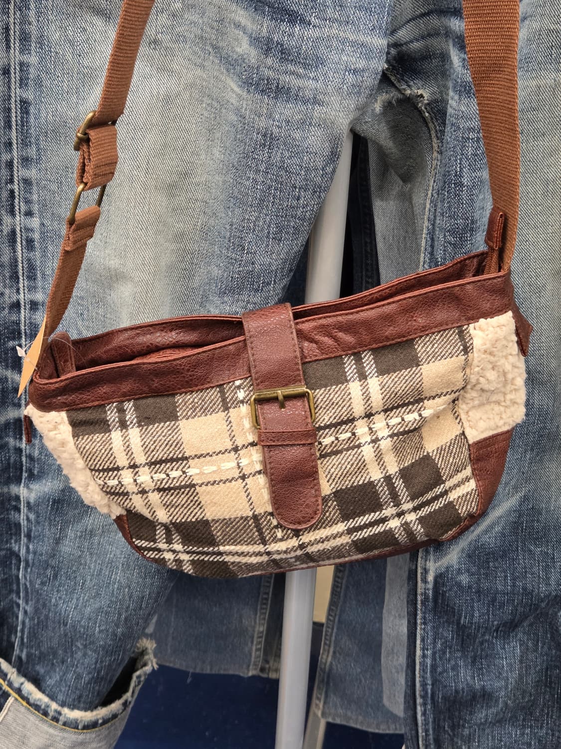 Vintage 체크 믹스 크로스 백 상품이미지2