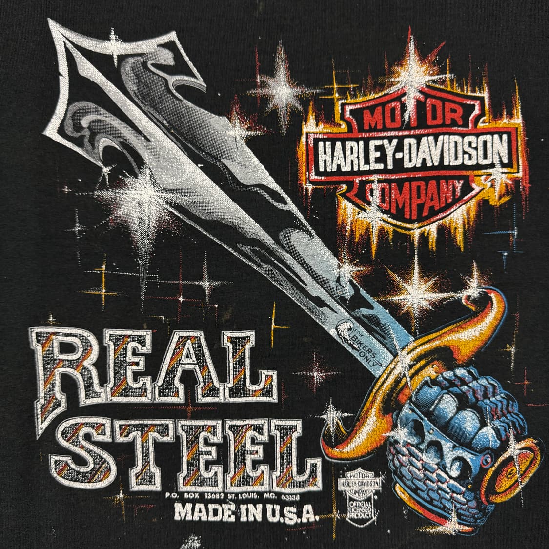 빈티지 80s 할리데이비슨 Harley Davidson 리얼스틸 티셔츠 상품이미지3