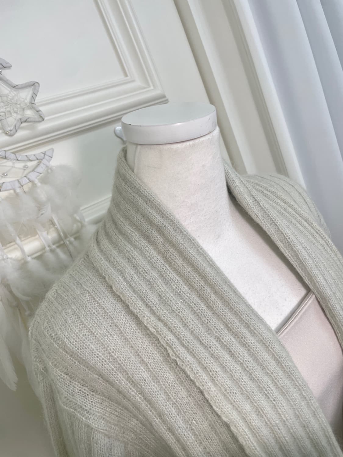 sheer green open collar cardigan 상품이미지8