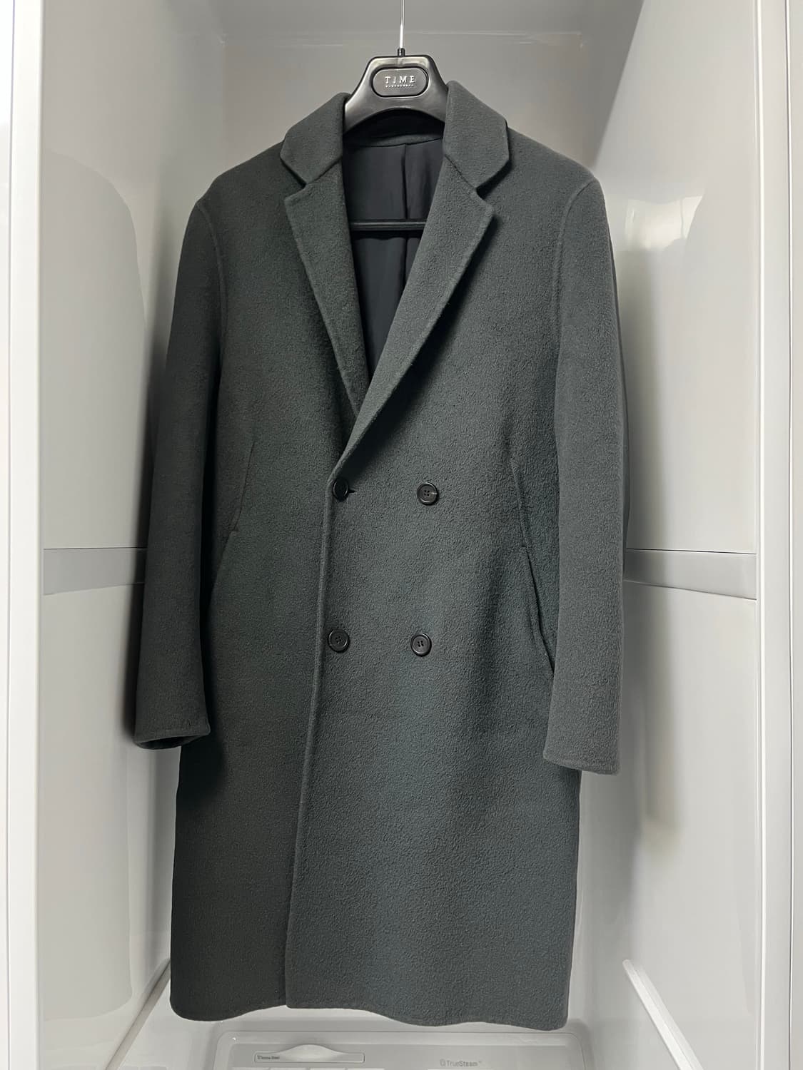 타임옴므 스모크그린 캐시미어 핸드메이드 더블 코트 95사이즈 상품이미지1