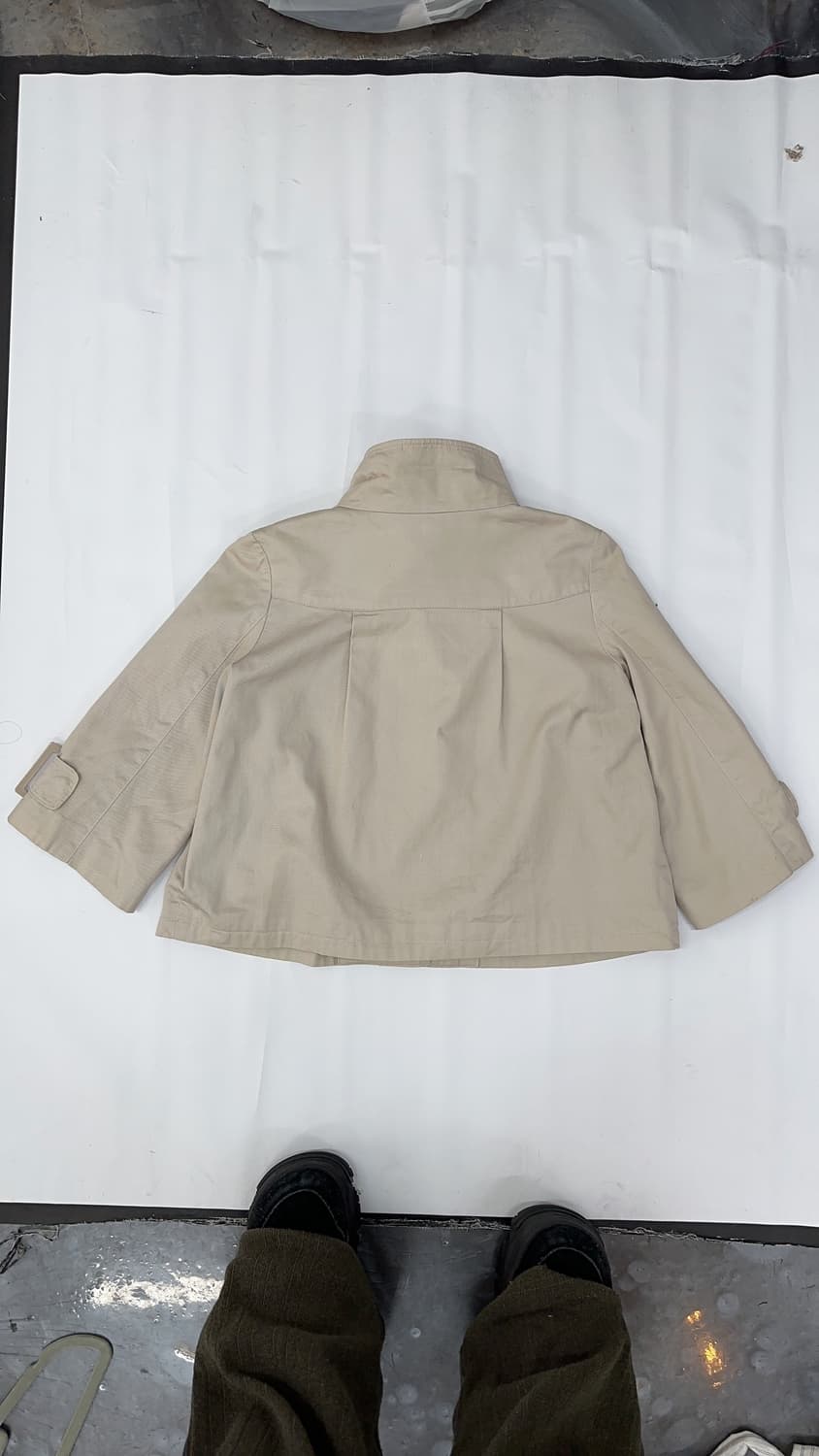🤎쿠루미 하프 러블리 트렌치 코트🤎 7부 자켓 베이지 핀터 그런지 상품이미지3