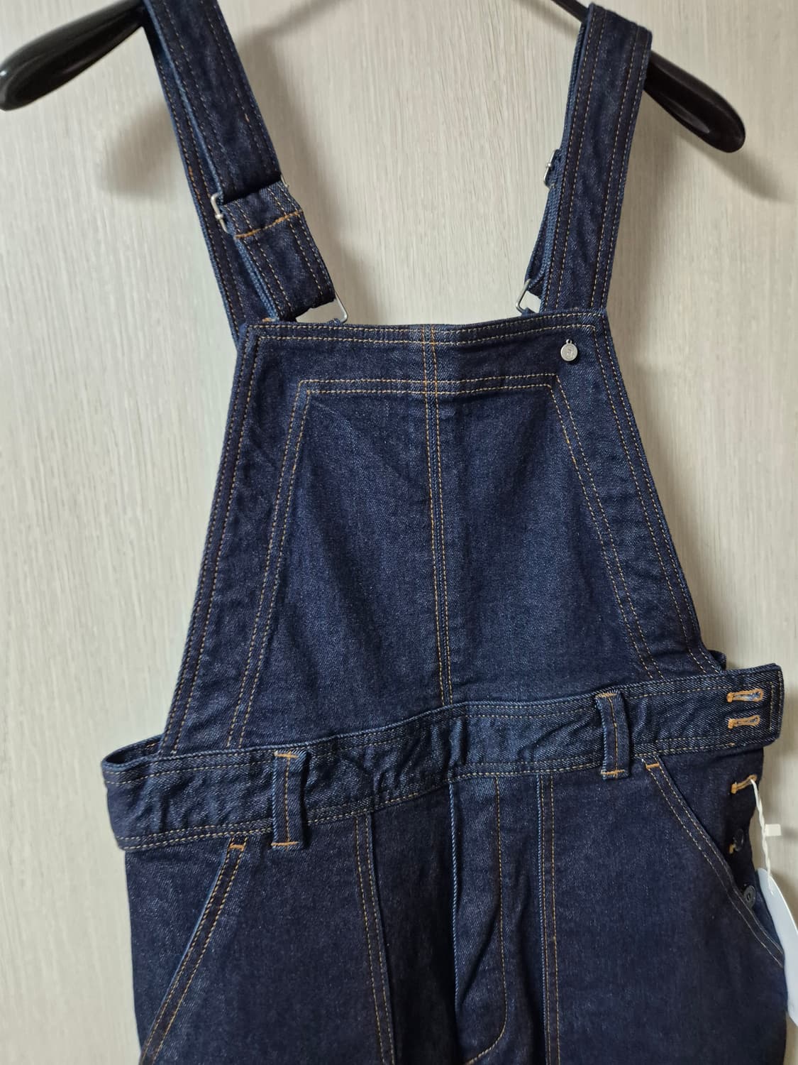 (새제품) 스무드무드 오버롤 크롭 데님 멜빵바지 상품이미지6