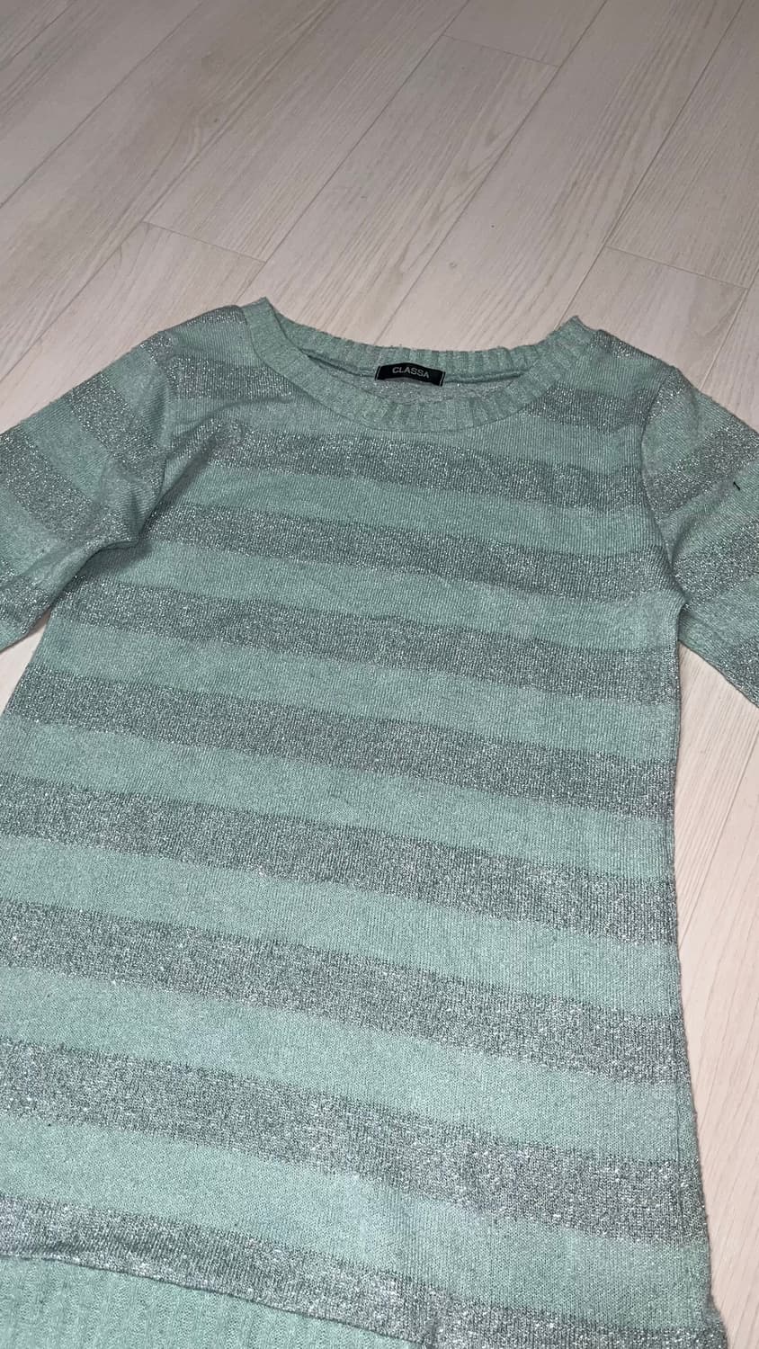 민트 은사 단가라 롱니트 상품이미지1