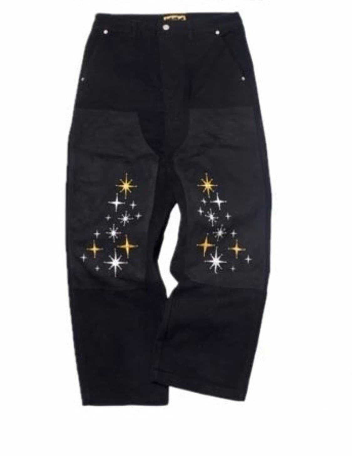 가먼츠팹 떠오르는 샛별 이중 무릎 바지 블랙 상품이미지1