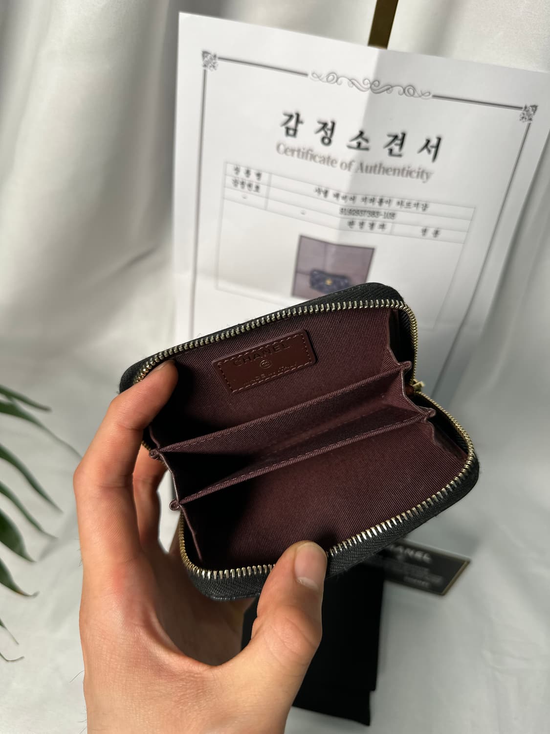 [정품]샤넬 케비어 카드지갑 금장로고 상품이미지7