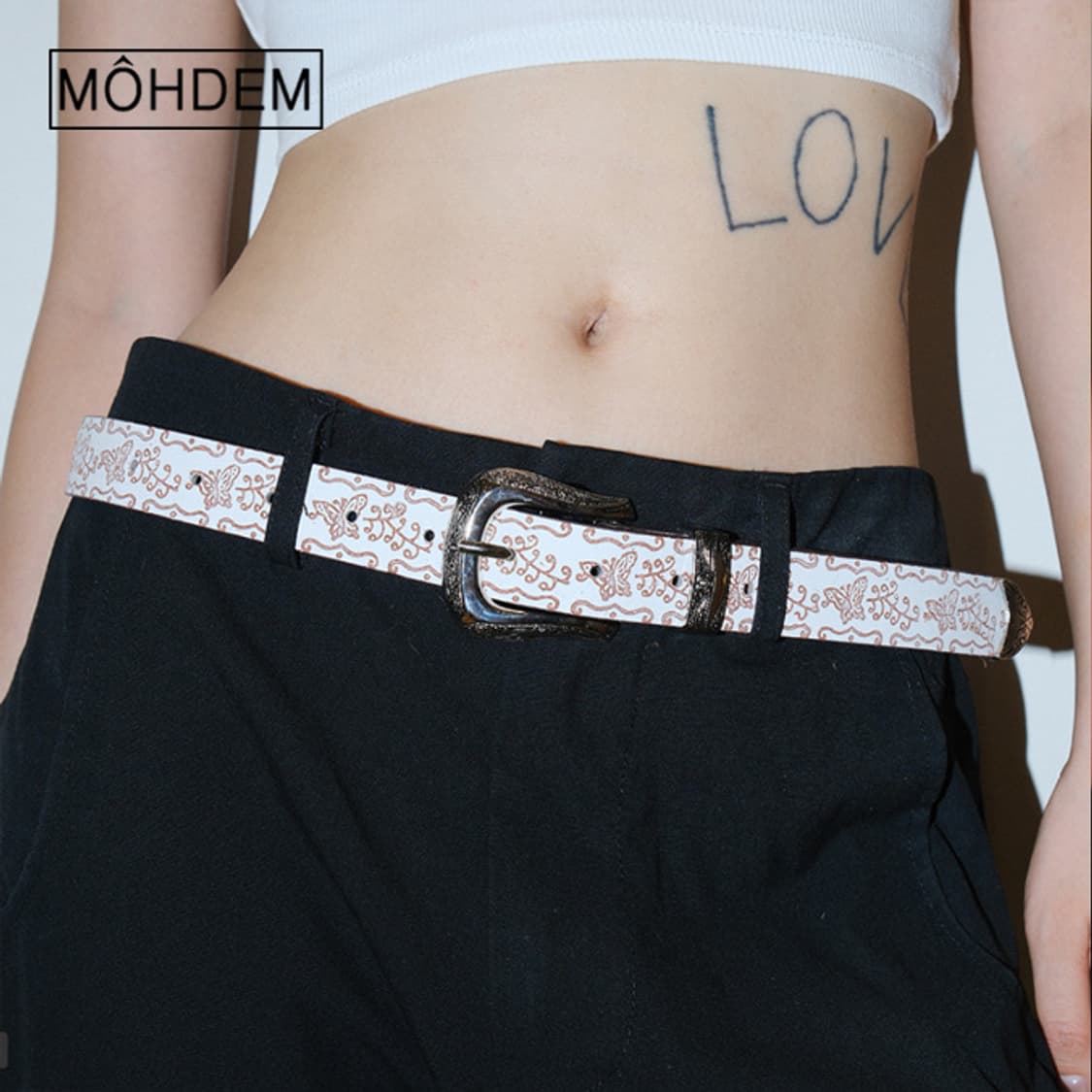 [Unisex]웨스턴 에스닉 벨트 아이보리 상품이미지1