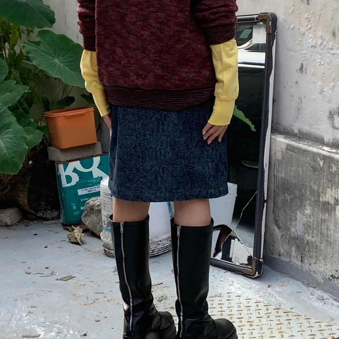 히스테릭 글래머 데님 스네이크 스킨 스커트 상품이미지9