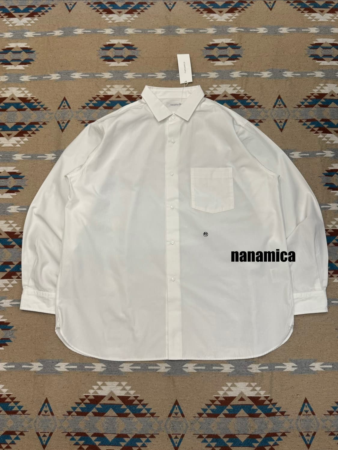 [L][105] 나나미카 레귤러 카라 윈드 셔츠 화이트 상품이미지1