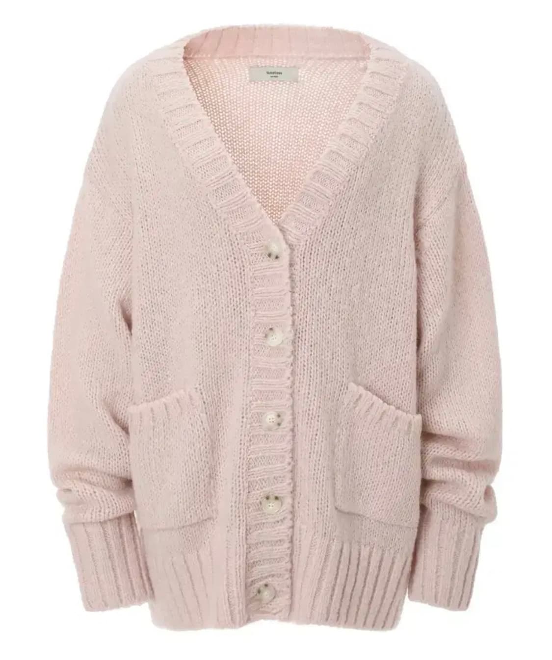 쓰리타임즈 루즈 피넛 가디건 핑크 상품이미지1