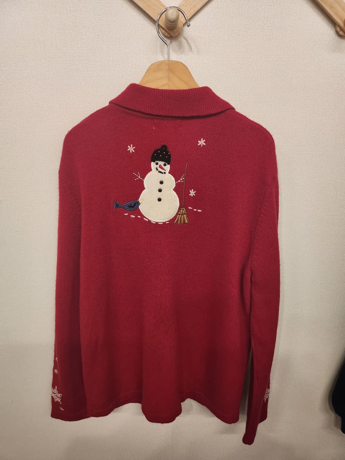 ((미국 빈티지))눈사람☃️ 레드 니트 집업가디건 상품이미지2
