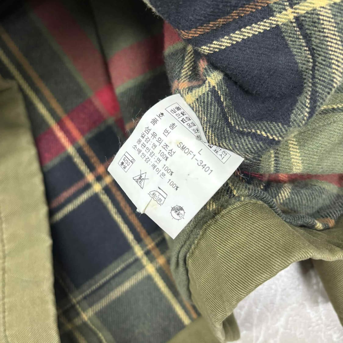 폴로 랄프로렌 카키 타탄체크 스윙탑 코튼 해링턴 자켓(L) 상품이미지4