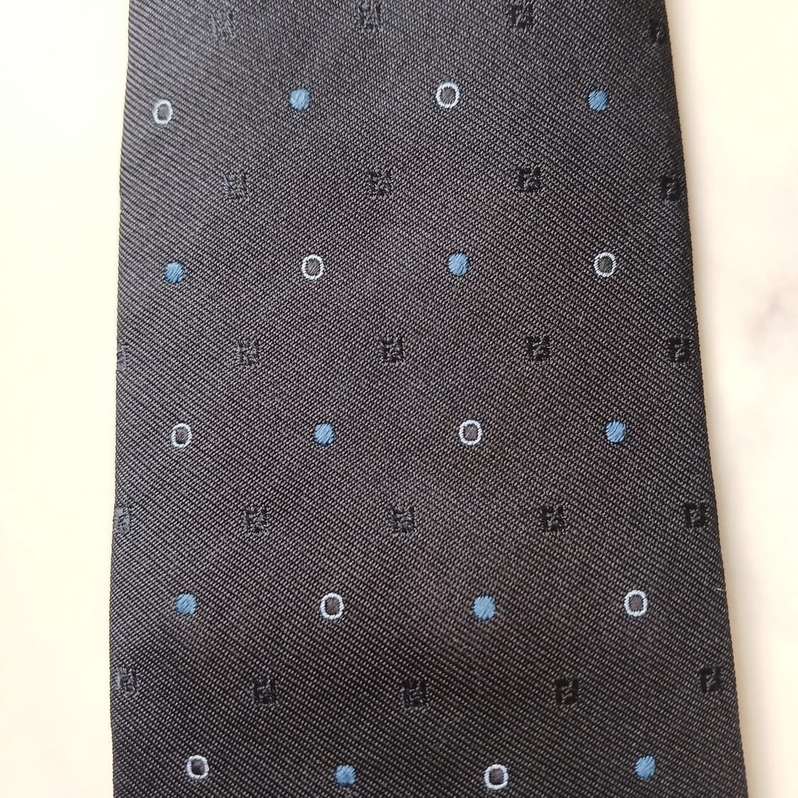 펜디 실크 네이비 주카 패턴 넥타이 9cm S~A+등급 E727 상품이미지5