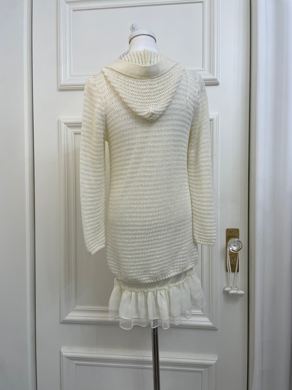 ivory crochet hoodie opc cardigan&satin 상품이미지3