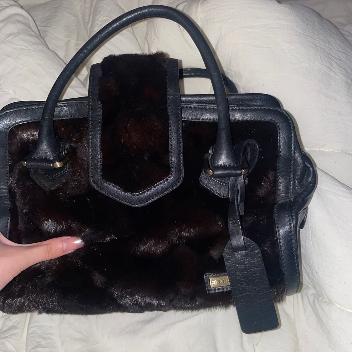 밍크100% 소가죽 빈티지 숄더백 상품이미지2