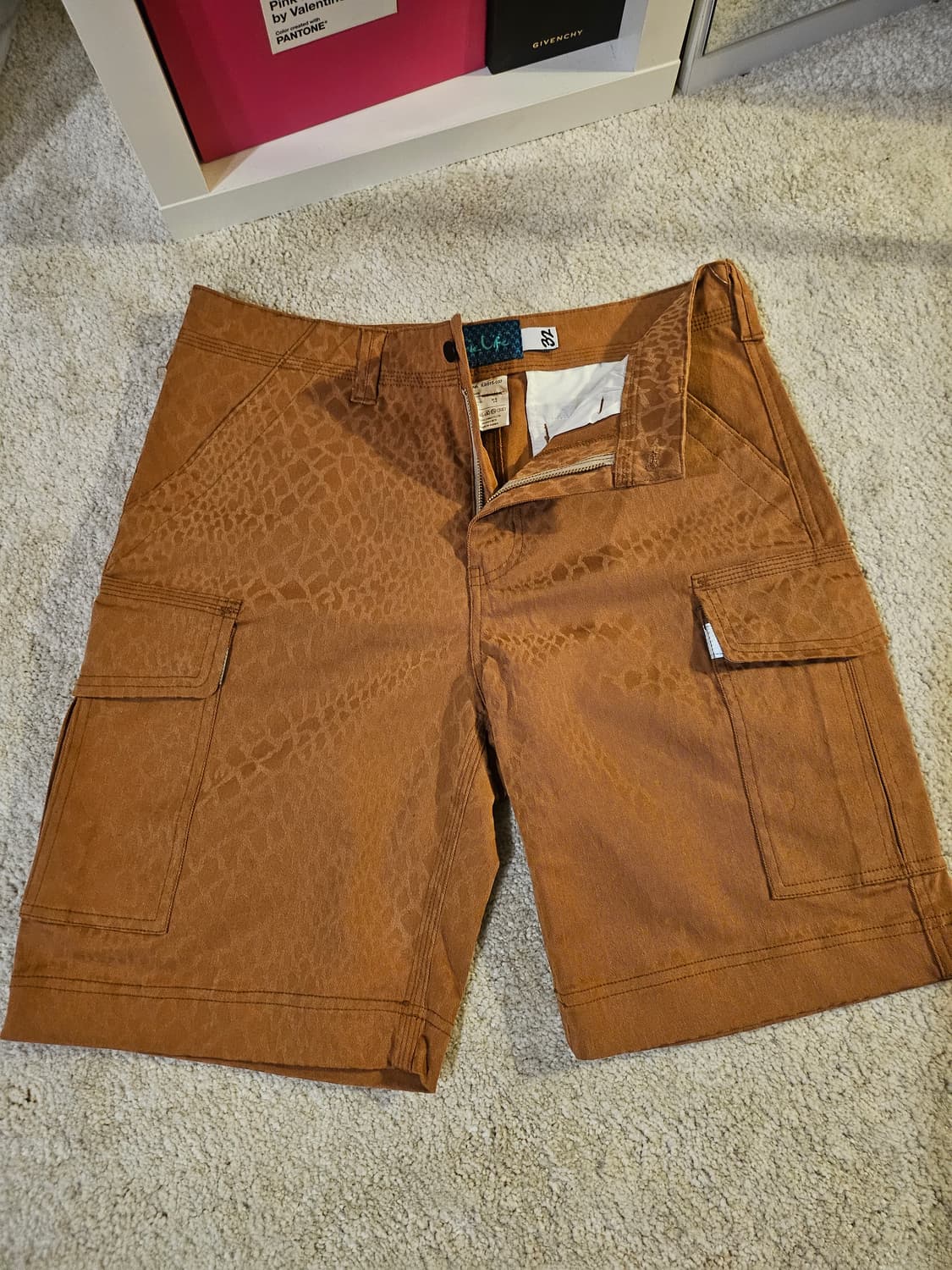 새상품(32)LRIE LIFE 남성 자카드 패턴 카고 버뮤다 팬츠 상품이미지1