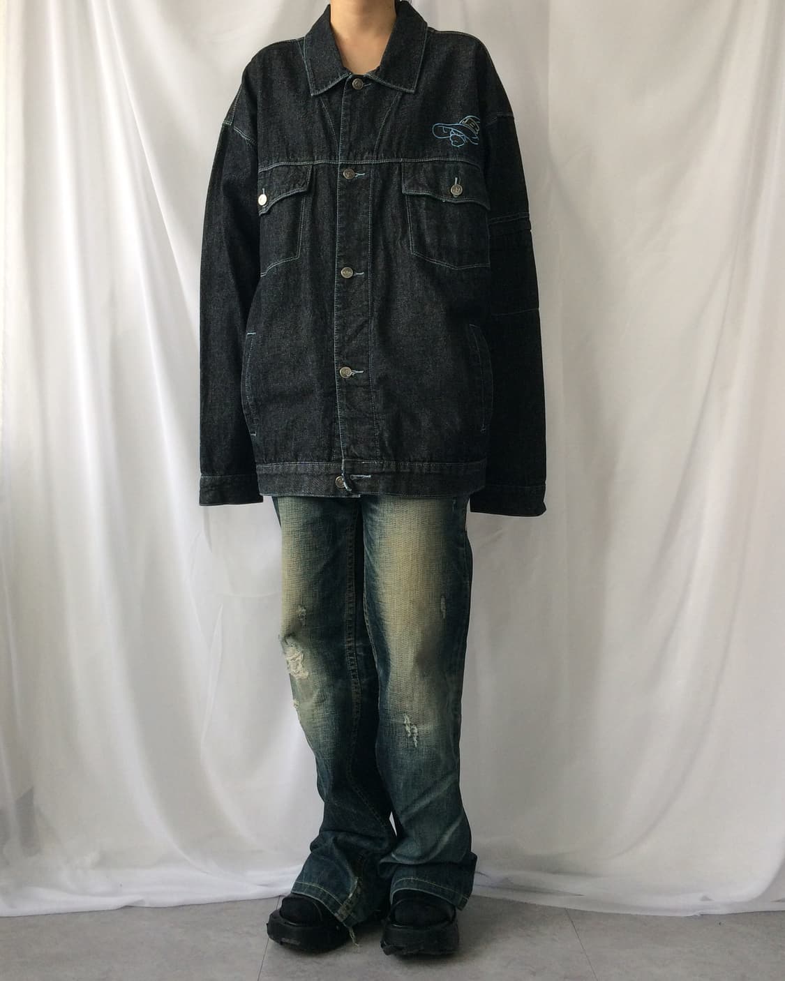 Sohk Back patch point denim over fit jac 상품이미지8