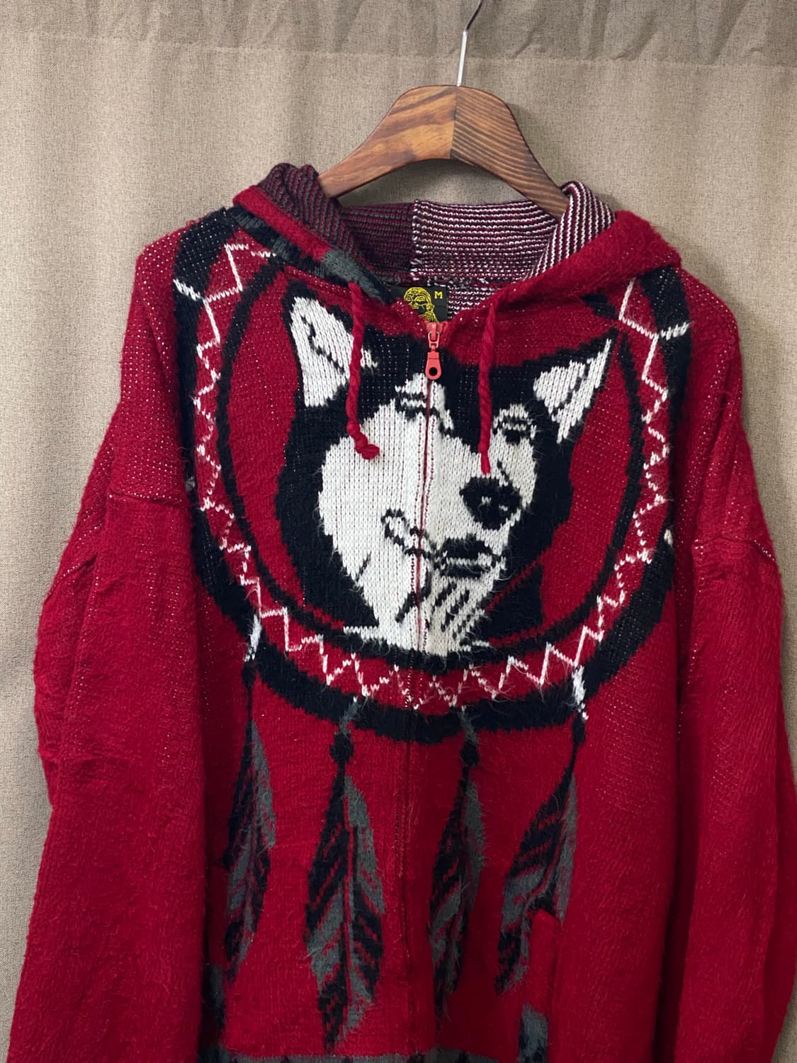 빈티지 헤비 니트 후드 집업 상품이미지2