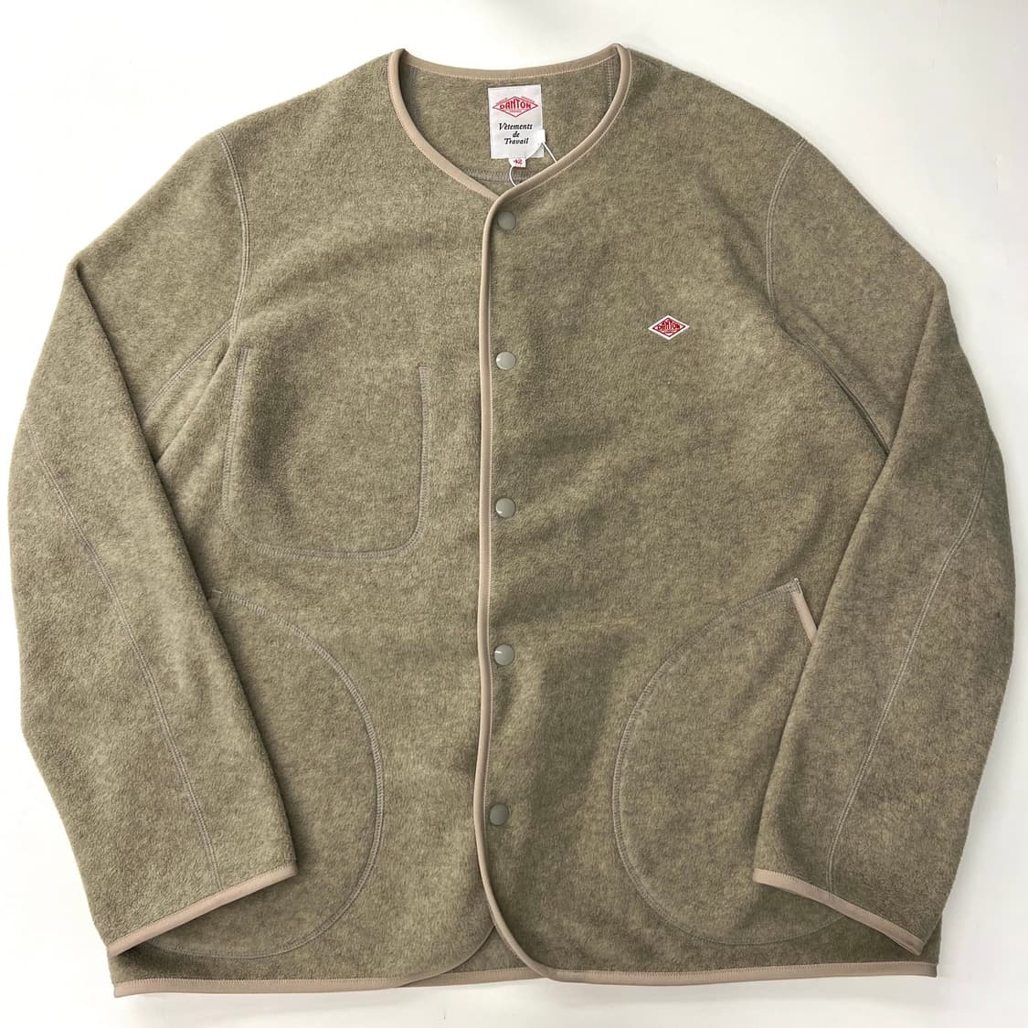 단톤 플리스 칼라리스 노카라 플리스 마블 자켓 상품이미지1