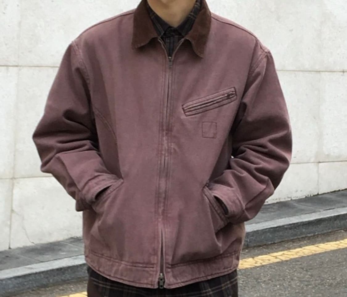 에스피오나지 워시드 캔버스 블루종 워크자켓 (버건디) 상품이미지2