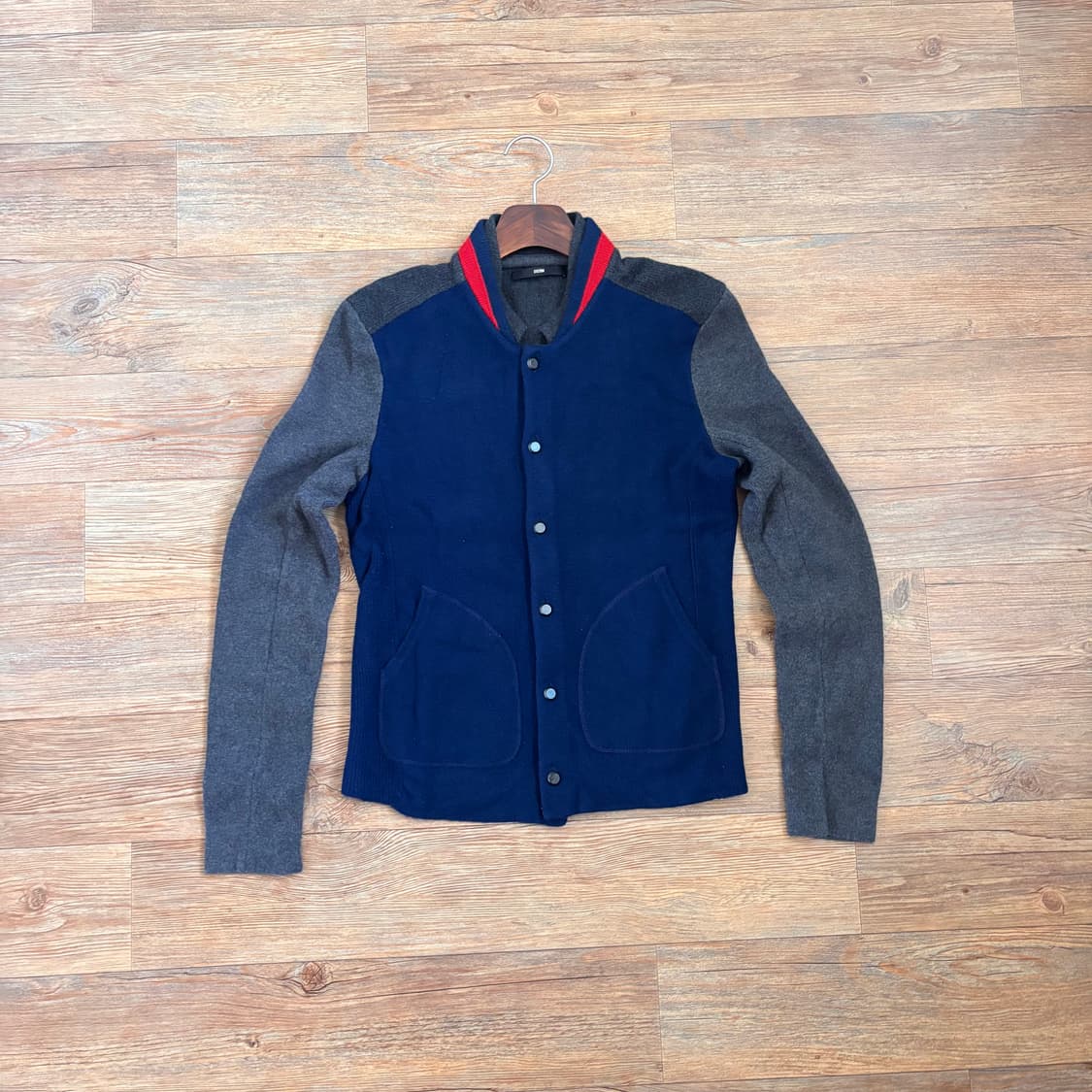 시스템 XS 슬림 울니트 가디건 점퍼 블루종 가성비  상품이미지9