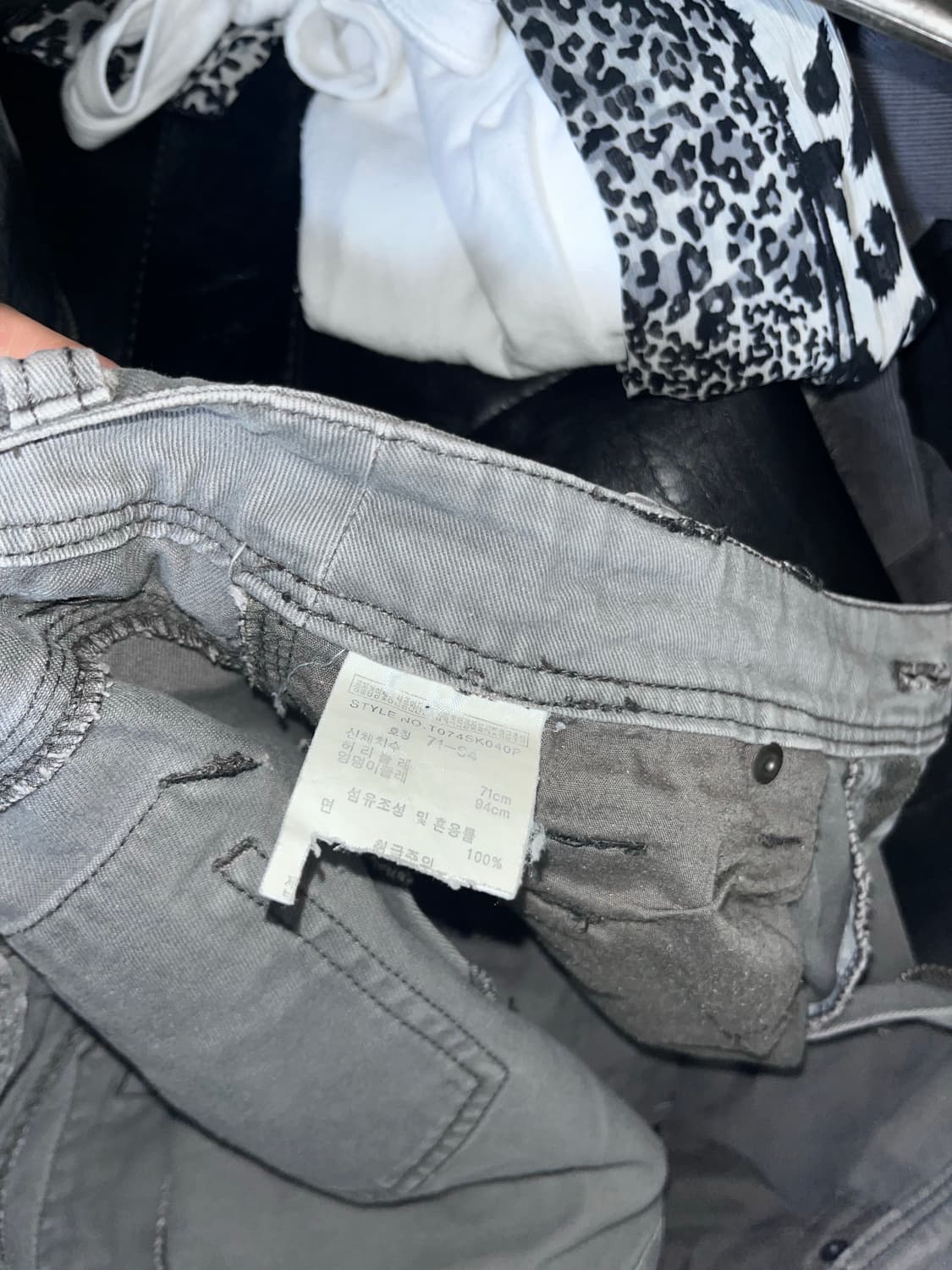 Y2k 펑크 스터드 포켓 디테일 카고치마 그레이 상품이미지4