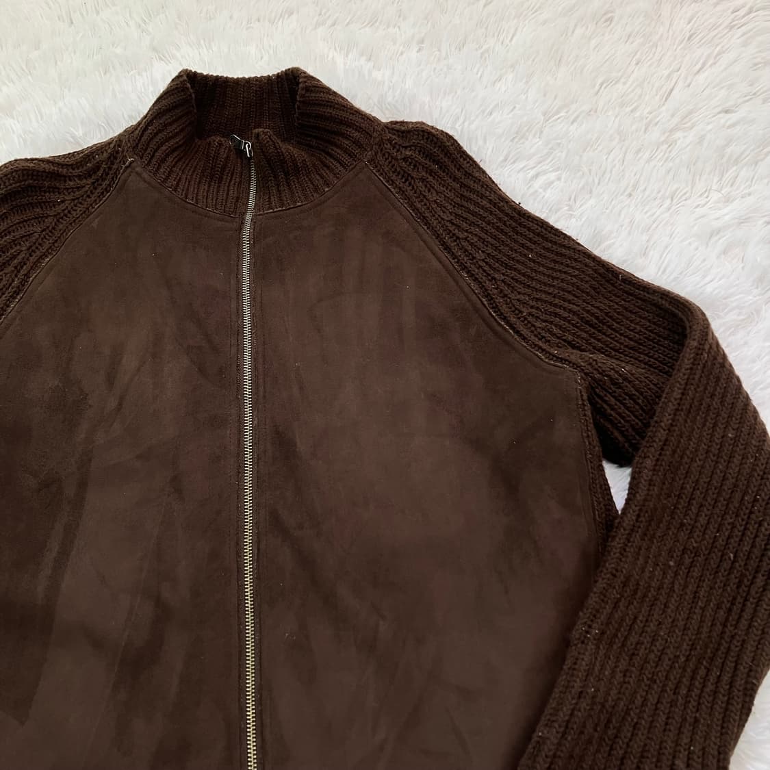 빈티지 초코 브라운 니트 집업 795 y2k 스트릿 갸루 펑키 일본빈티지 상품이미지6