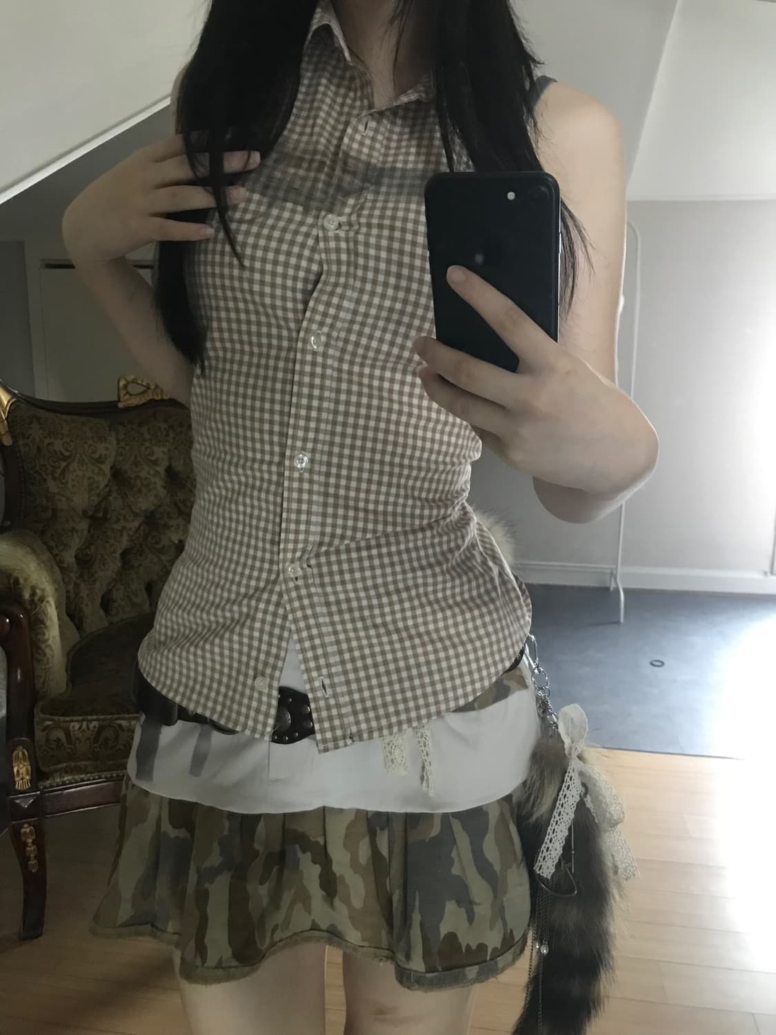 Gun Print Camo Frill Mini Skirt 상품이미지3