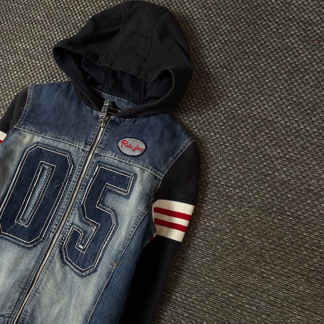 후부 05 포인트 스티치 데님 후드집업  S 상품이미지4