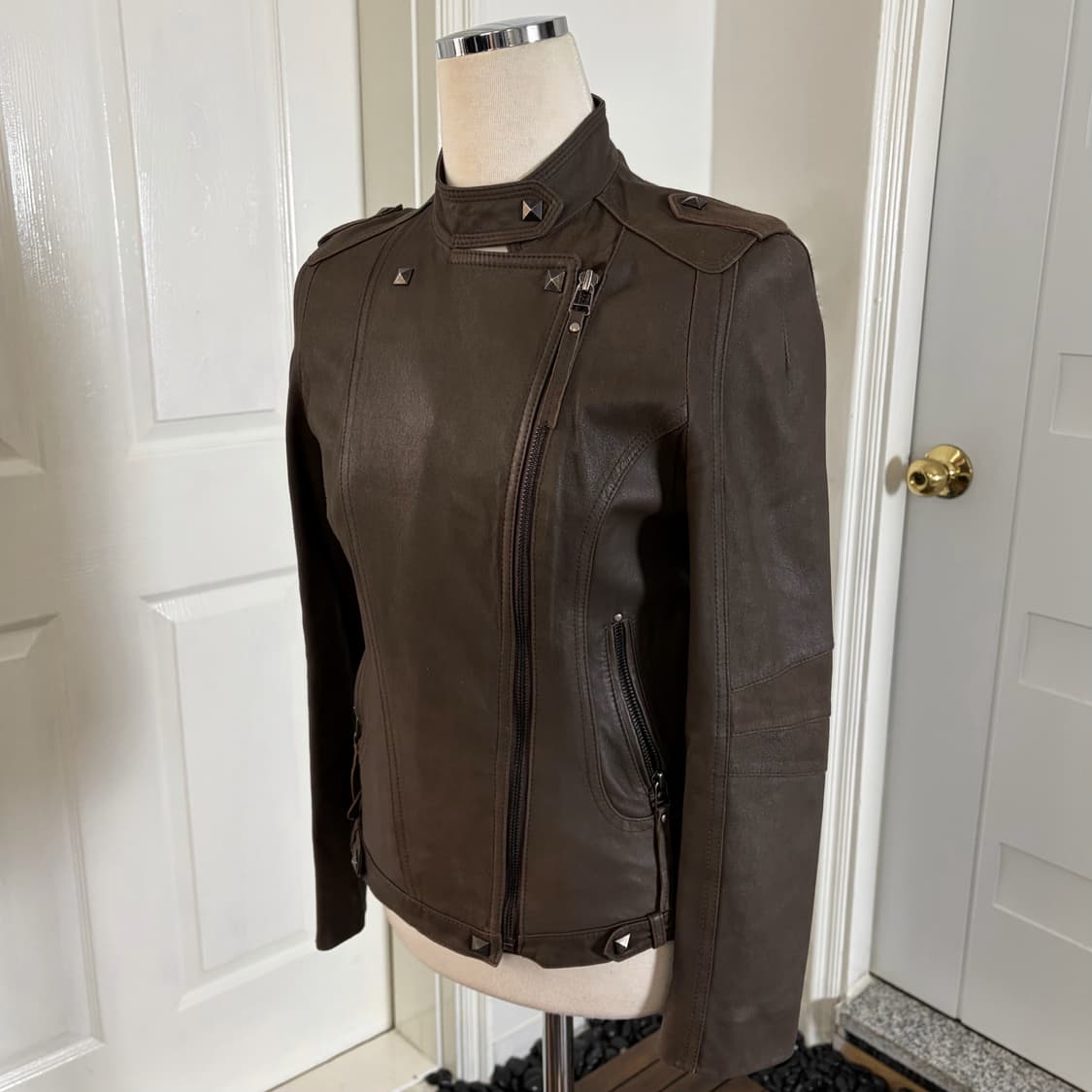 바이크 자켓 브라운 피라미드 스터드 y2k 상품이미지3