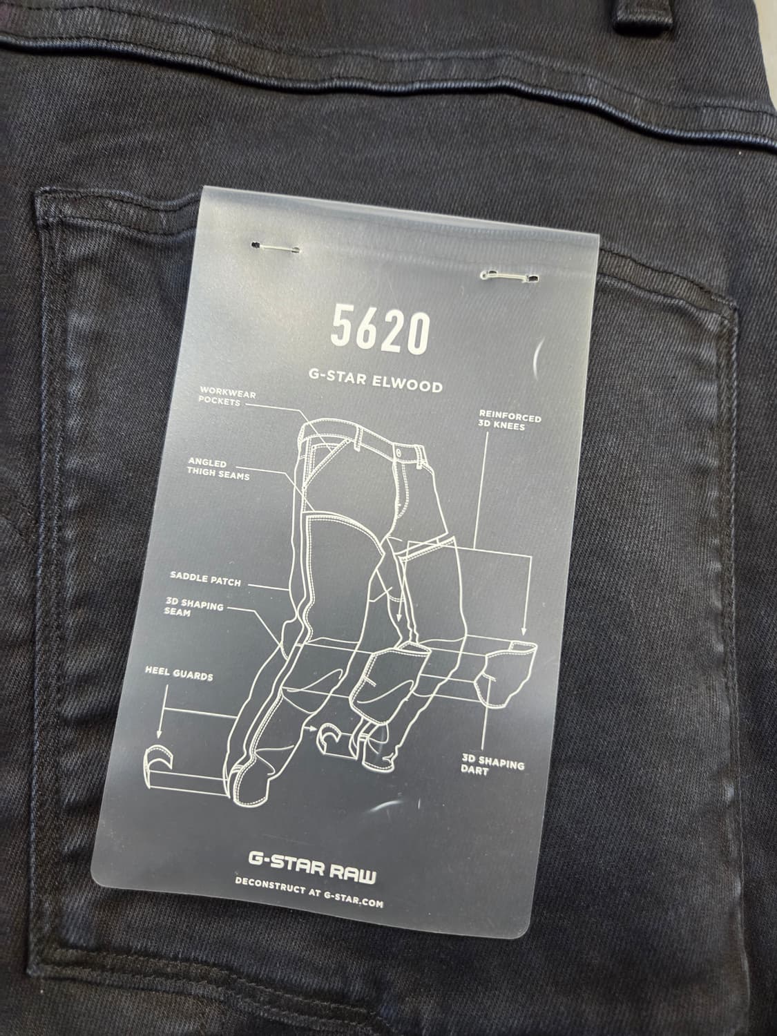 G-Star RAW 블랙 데님 청바지(W35/L32)스판 상품이미지5