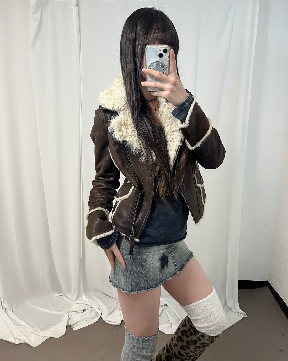 브라운 리얼 램퍼 무스탕 상품이미지1