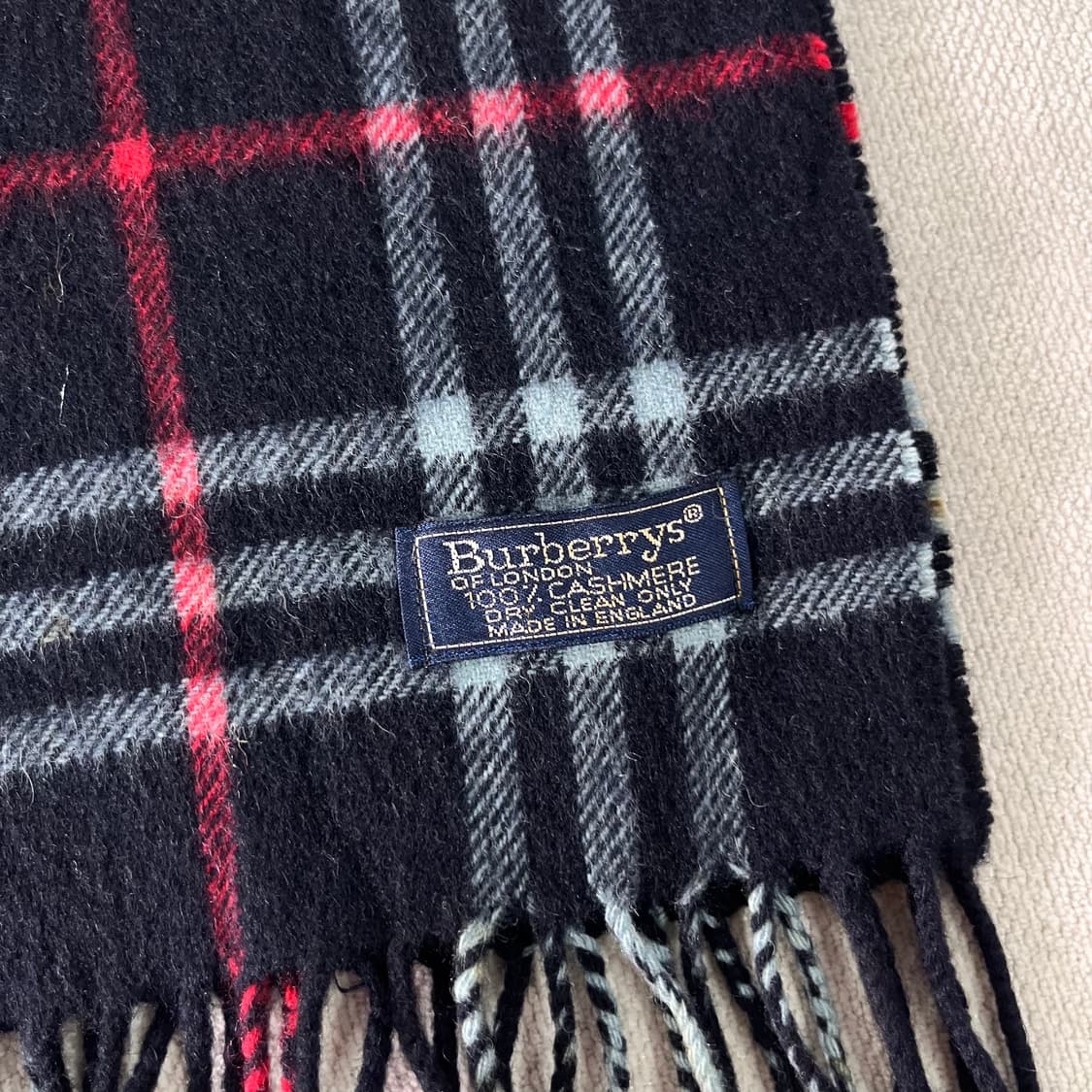 버버리 노바체크 램스울 네이비 머플러 상품이미지3