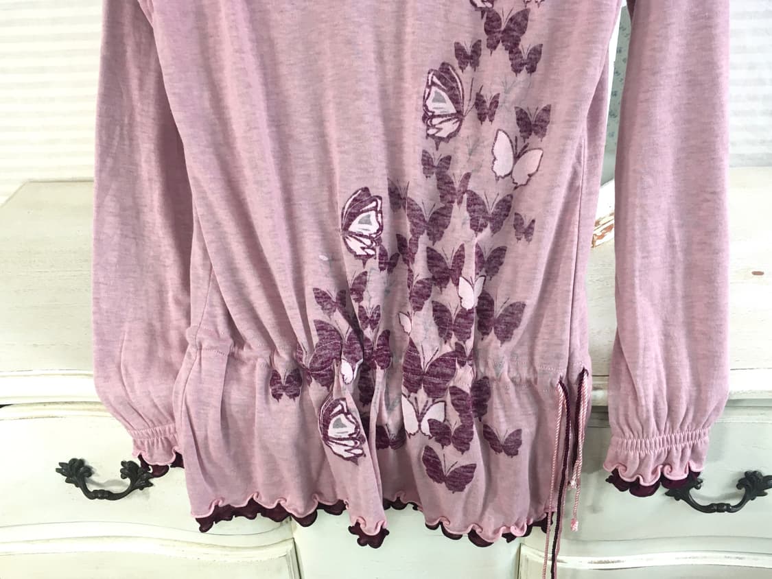 jpn vintage 오리엔탈 나비 셔링 후드티 상품이미지8