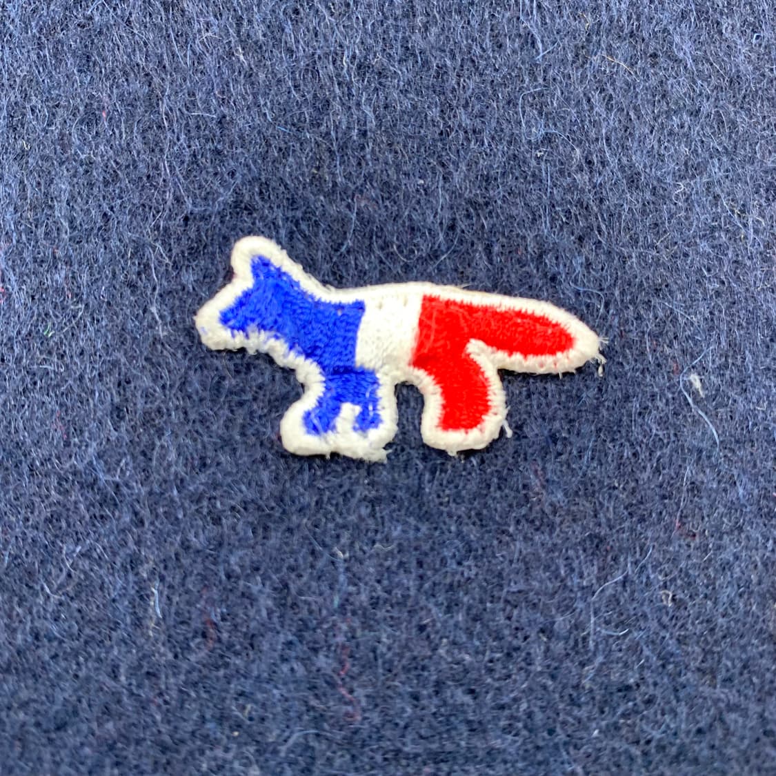 메종 키츠네 트리컬러 폭스 네이비 버진울 스카프 머플러  상품이미지3