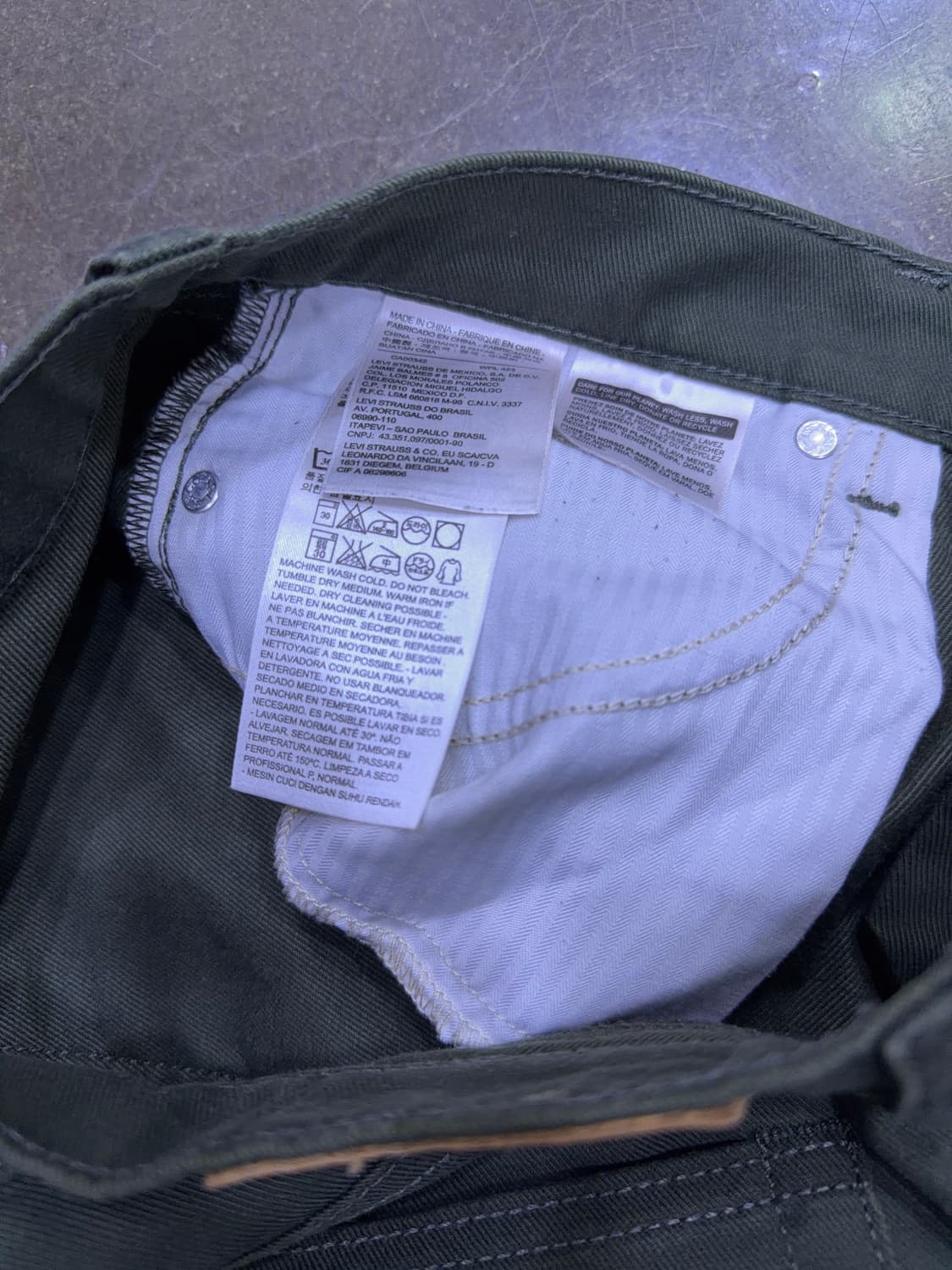 리바이스 보이프렌드핏 코튼팬츠 올리브 카키 28 상품이미지9