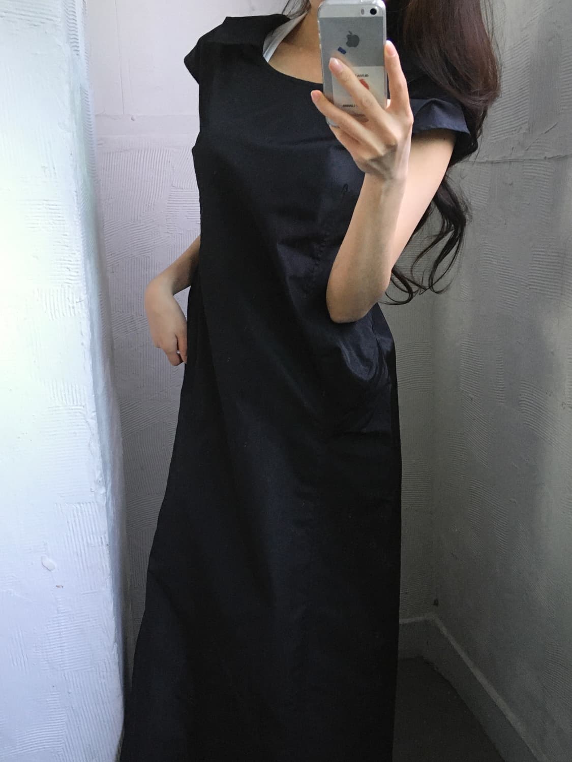 Yohji Yamamoto 요지야마모토 블랙 카라 슬리브리스 롱 원피스 상품이미지2