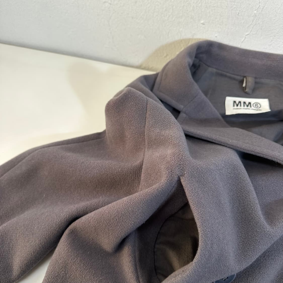 36 우먼S-M 메종마르지엘라 MM6 그레이 캐시미어혼방 리얼버튼 더블코 상품이미지5