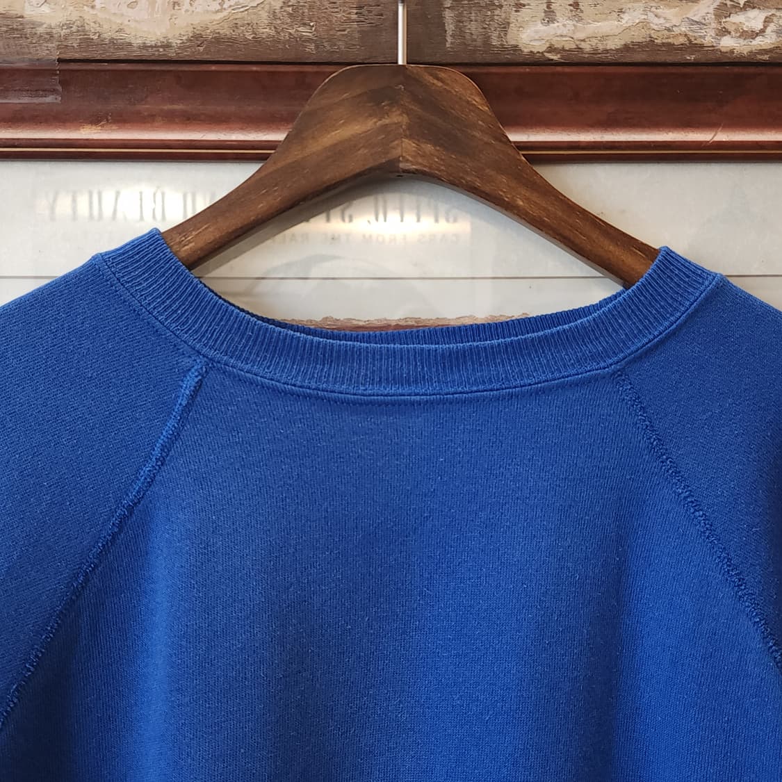 90s 헤인즈 빈티지 스웻셔츠 플레인 스웻셔츠 페인팅 블루 m 상품이미지3
