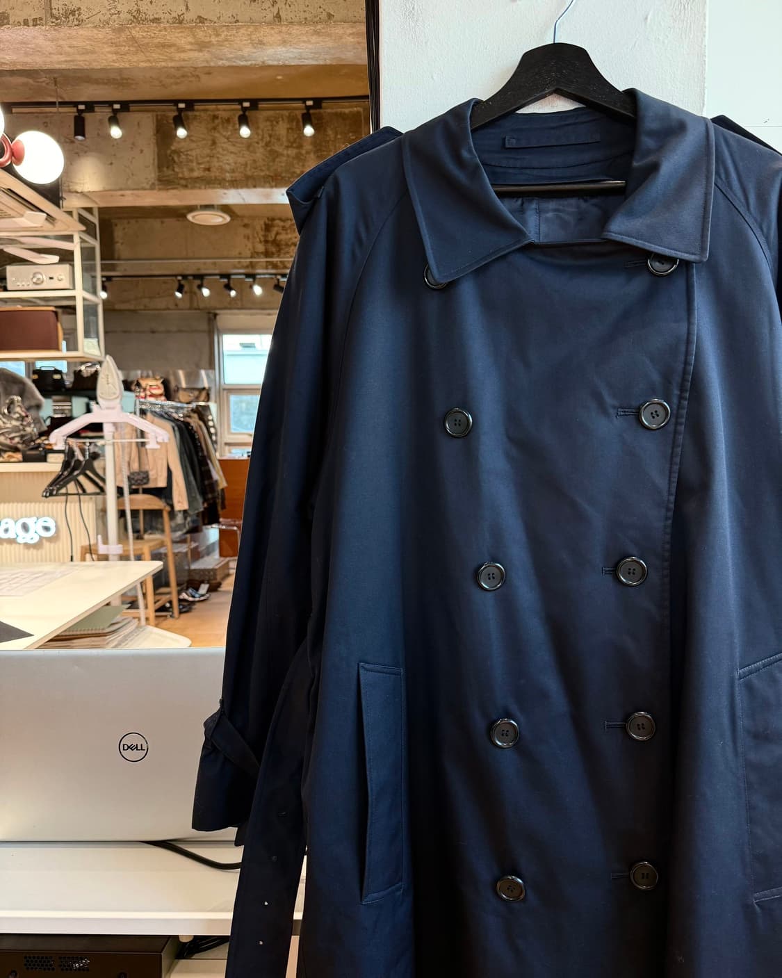 버버리 네이비 더블 트렌치코트  상품이미지4