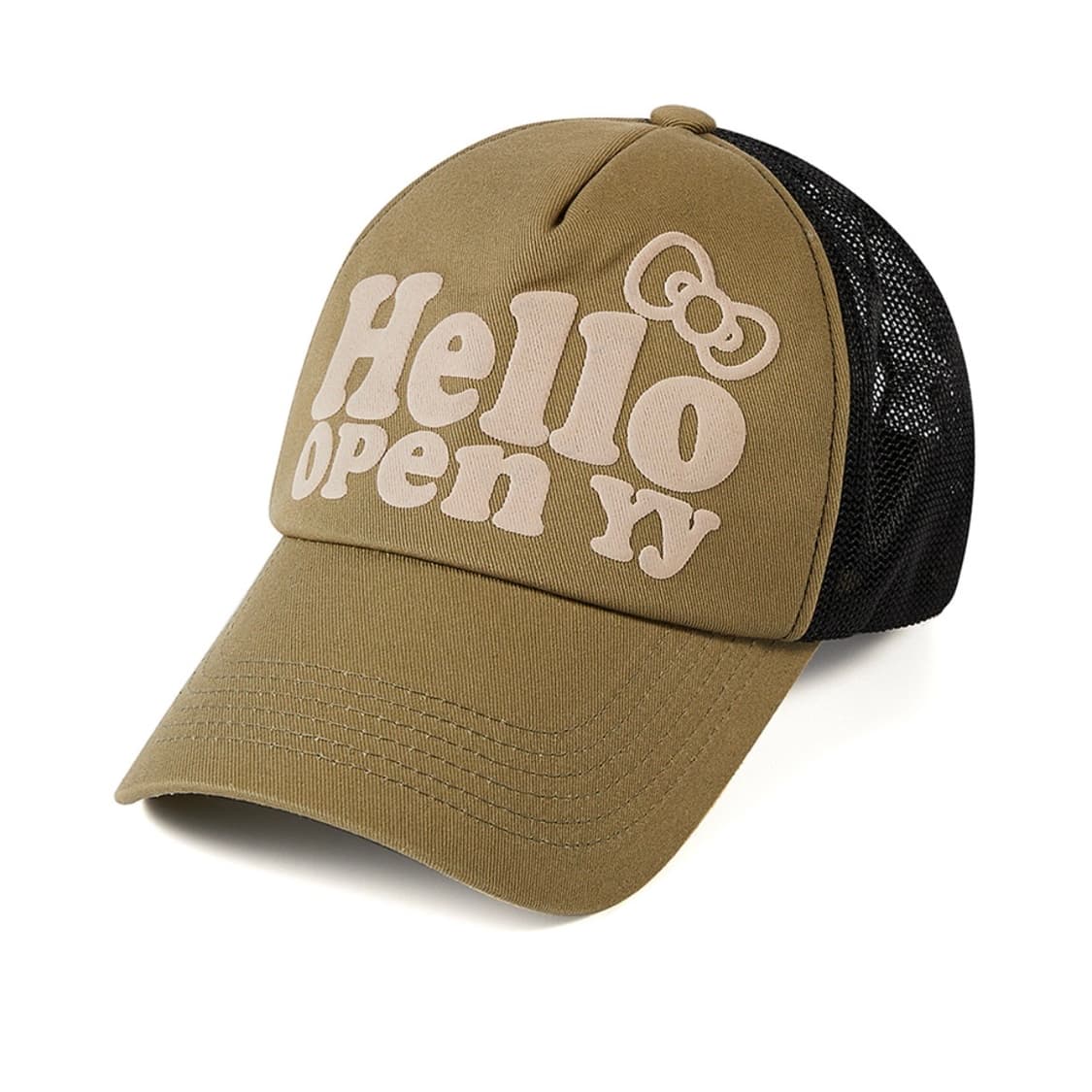 HELLO KITTY X YY HELLO TRUCKER CAP, KHAK 상품이미지2