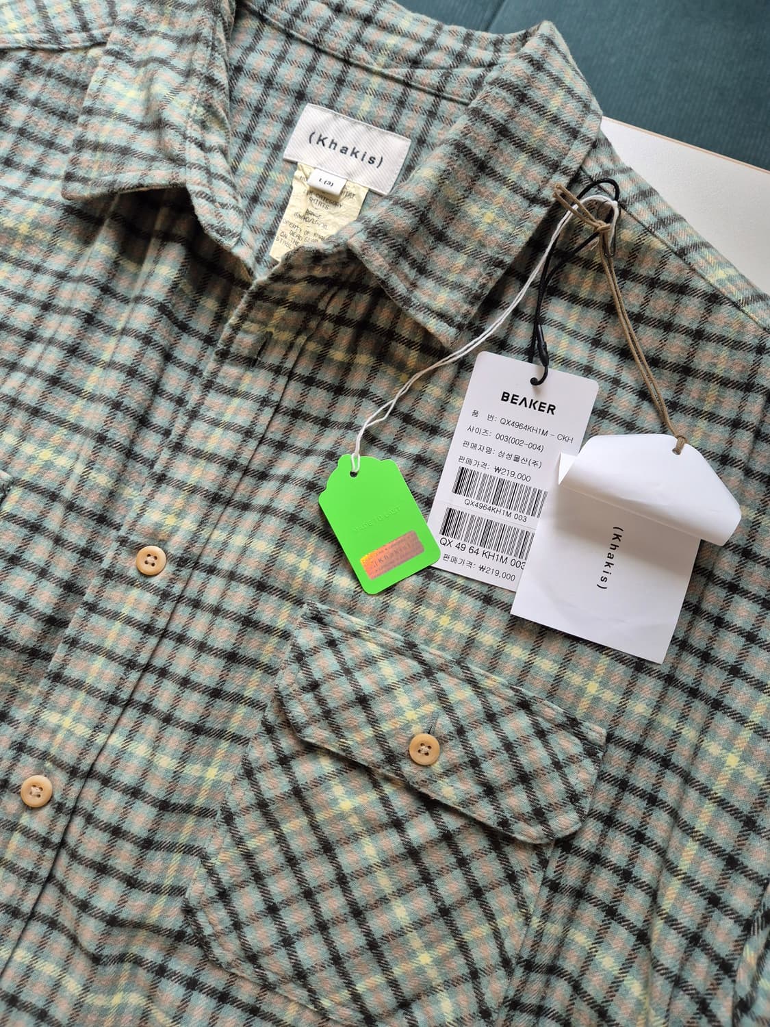 카키스 하우스 체크 셔츠 상품이미지1