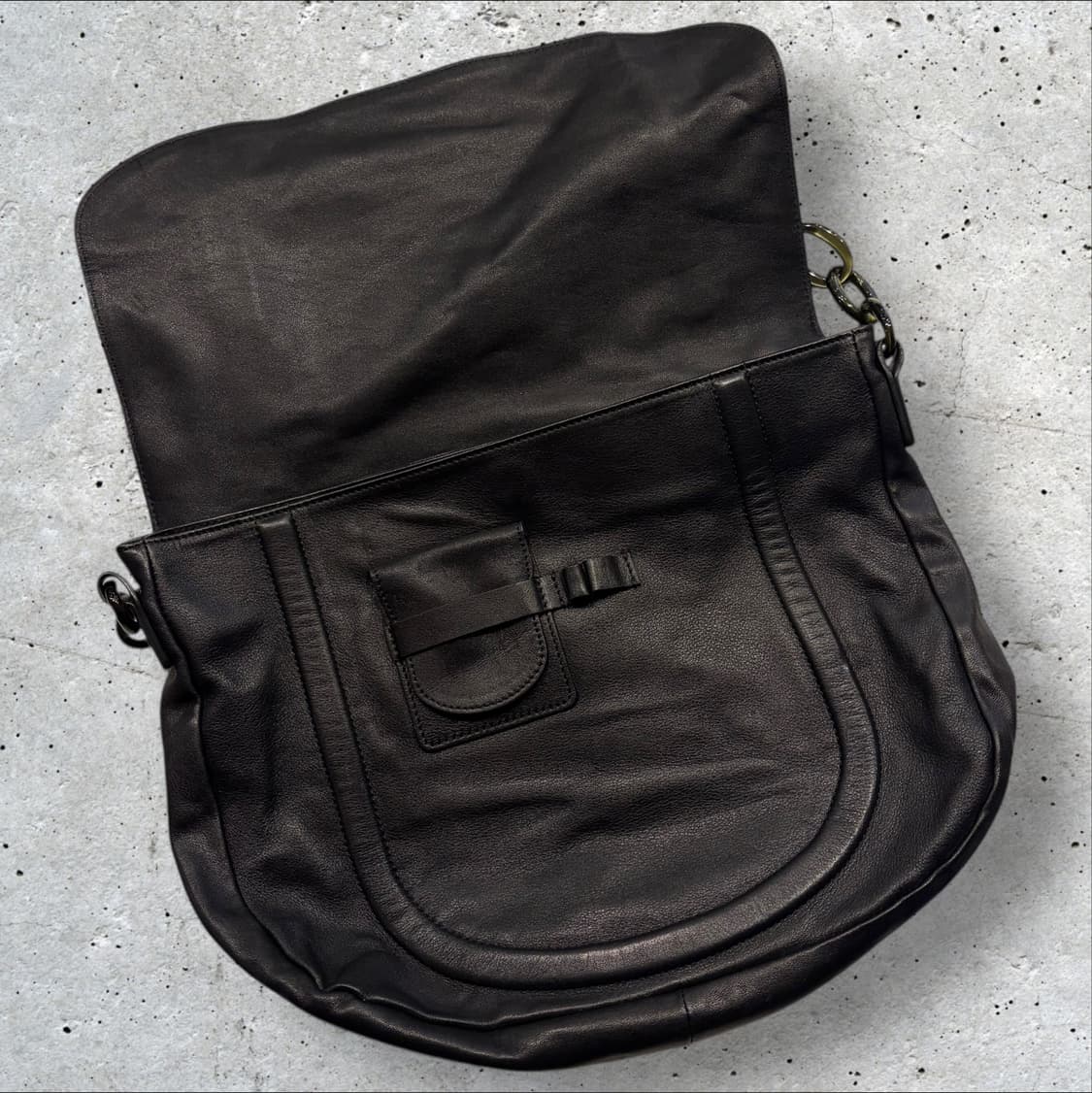 마뗑킴 파리 미들백 가죽 체인 숄더백 블랙 상품이미지2