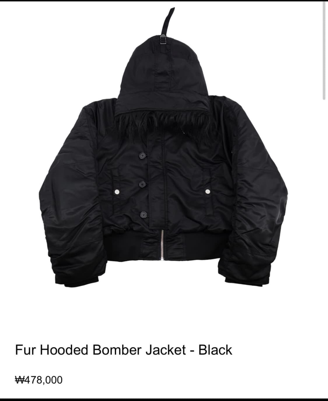 Sundayoffclub 퍼 후디 봄버 2사이즈 상품이미지1