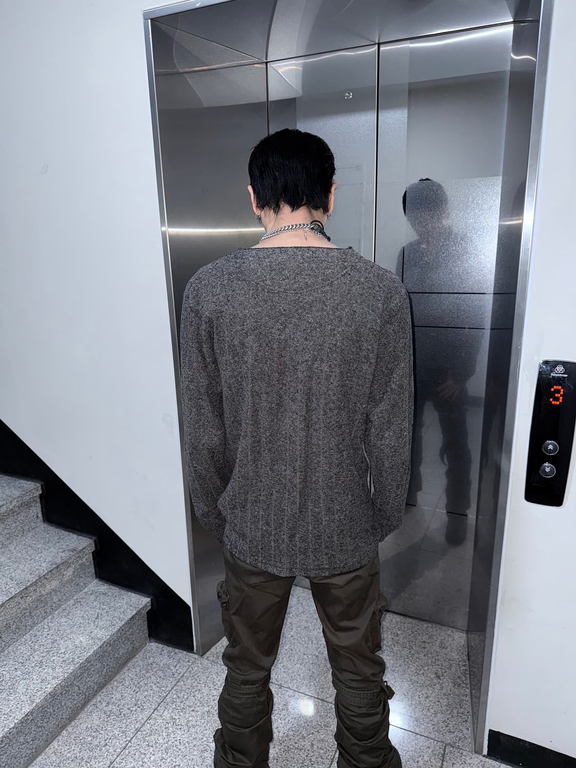 chain henley neck kni 상품이미지3