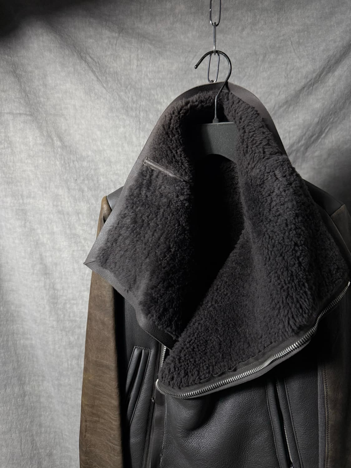 Rick Owens High Neck Shearling Jacket 상품이미지3