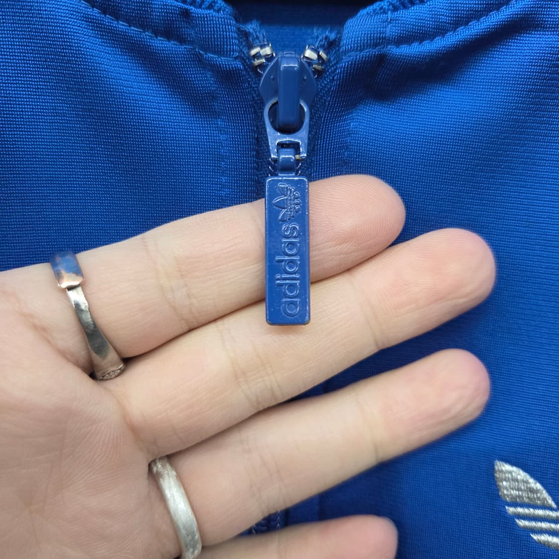 아디다스 블루 져지 트랙탑 여성m 상품이미지4