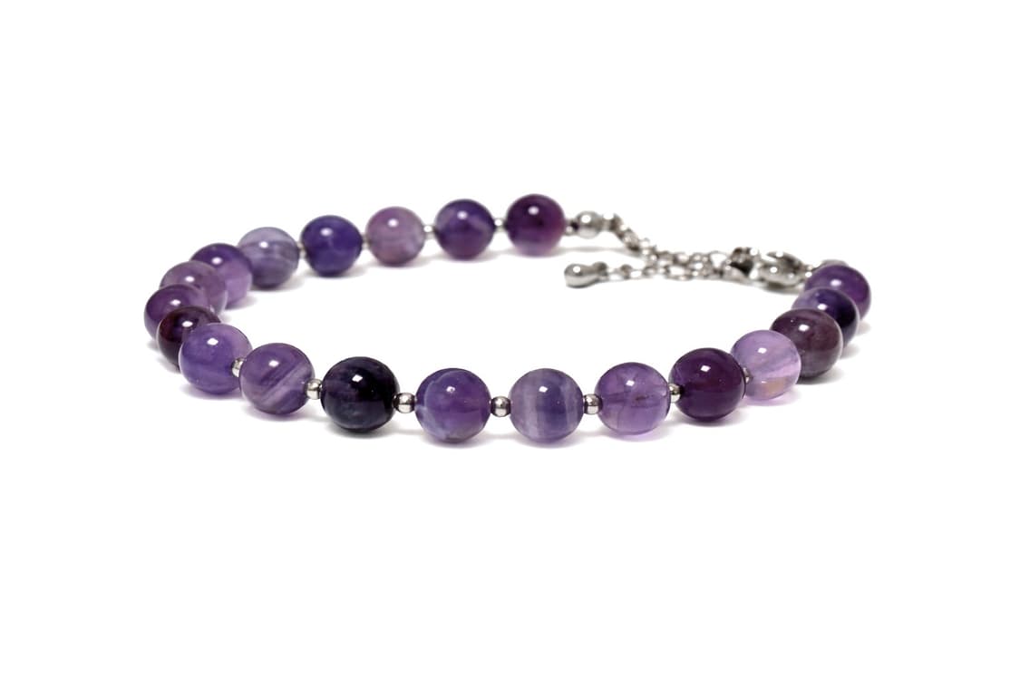 (맞춤) 천연석 자수정 고리형 원석팔찌 상품이미지2